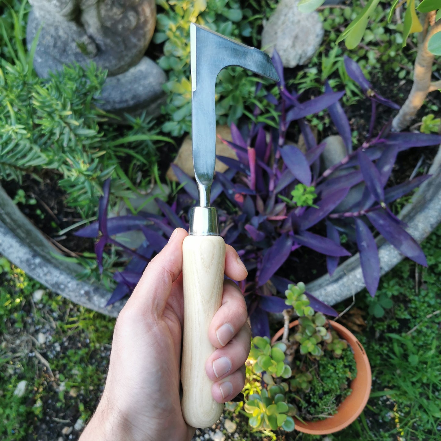 weeding knife in garden