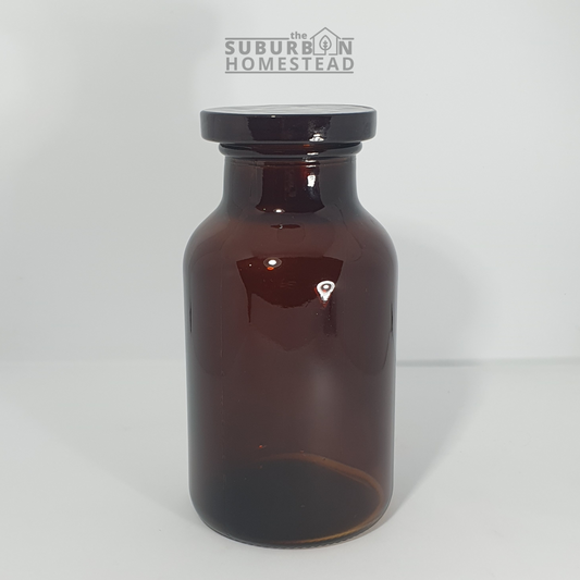 Apothecary Amber Glass Jar with Lid (500ml)