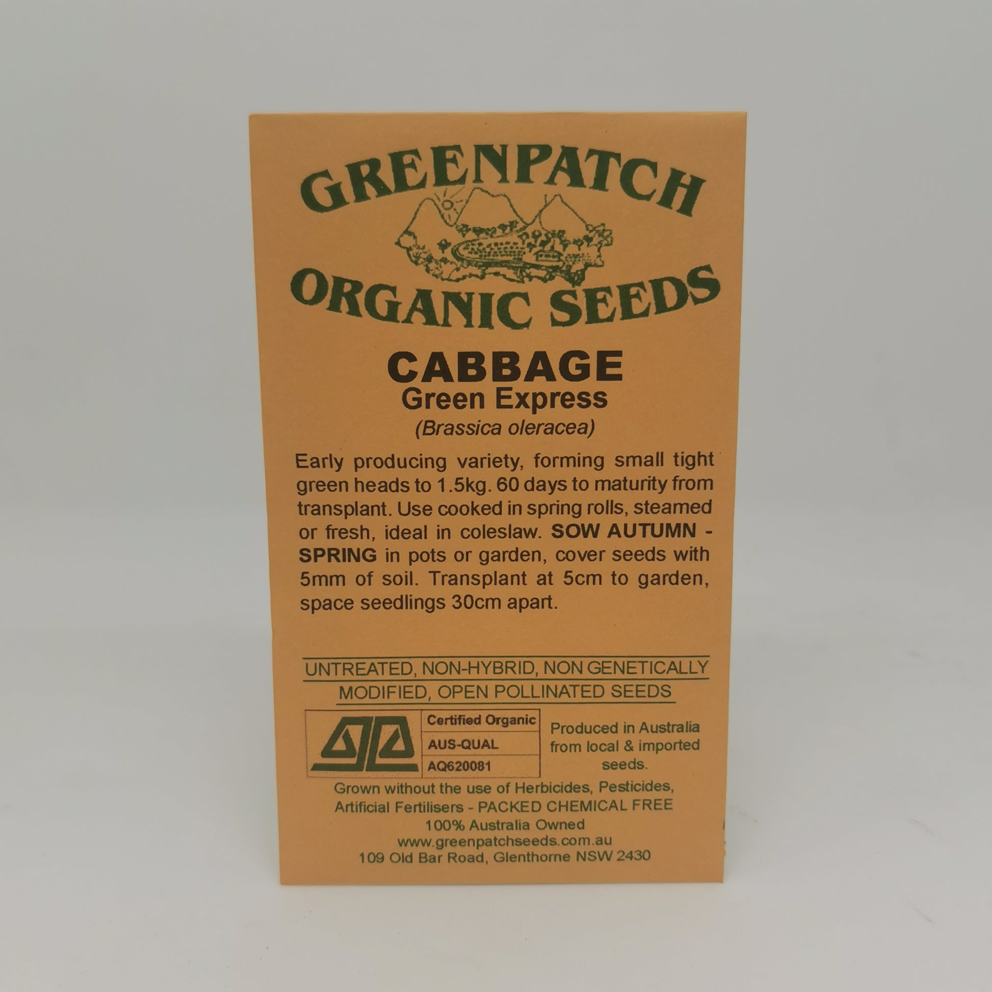 Green Cabbage Seeds - Seed Packet