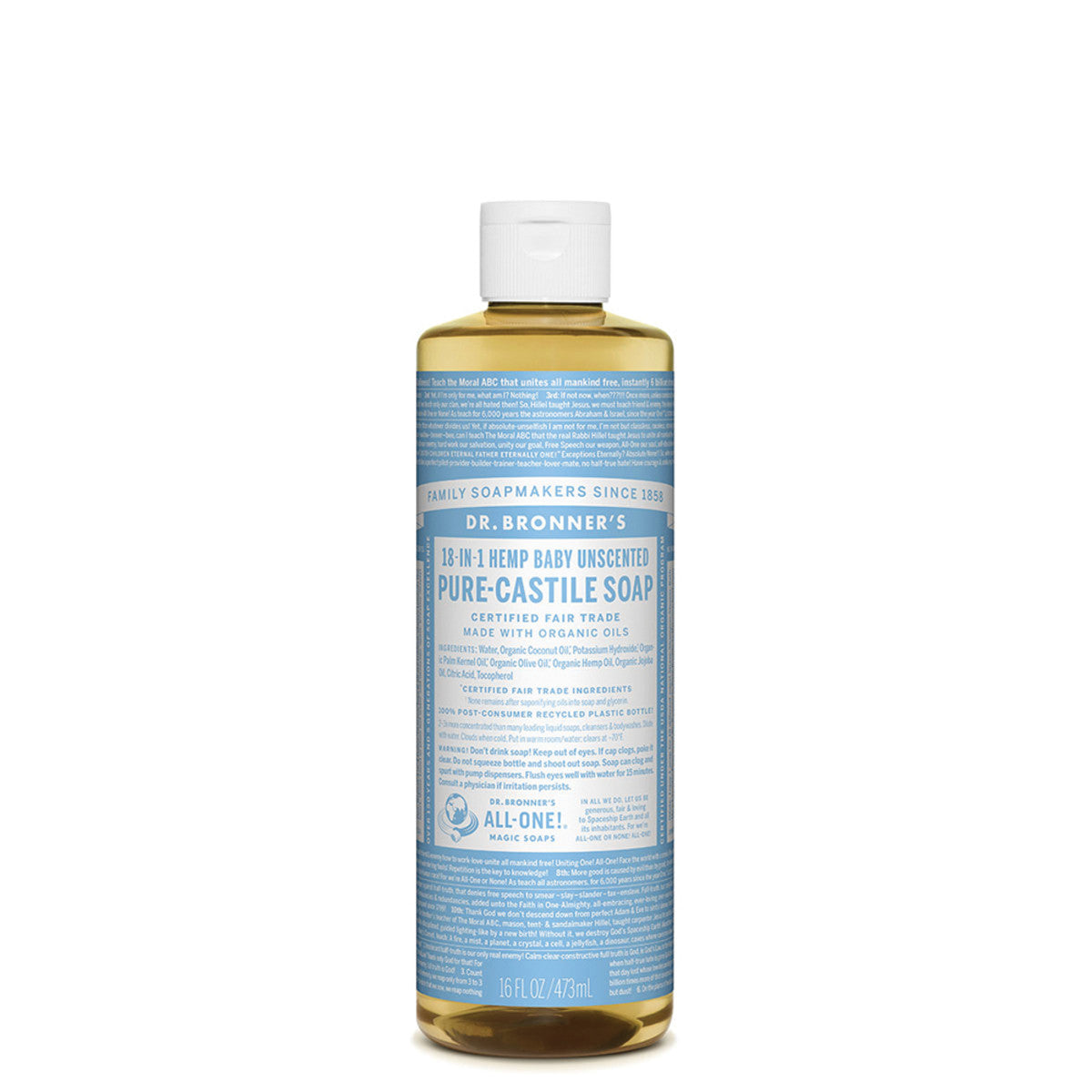 Dr. Bronner's Pure-Castile Soap Liquid (Hemp 18-in-1) Unscented (Baby)