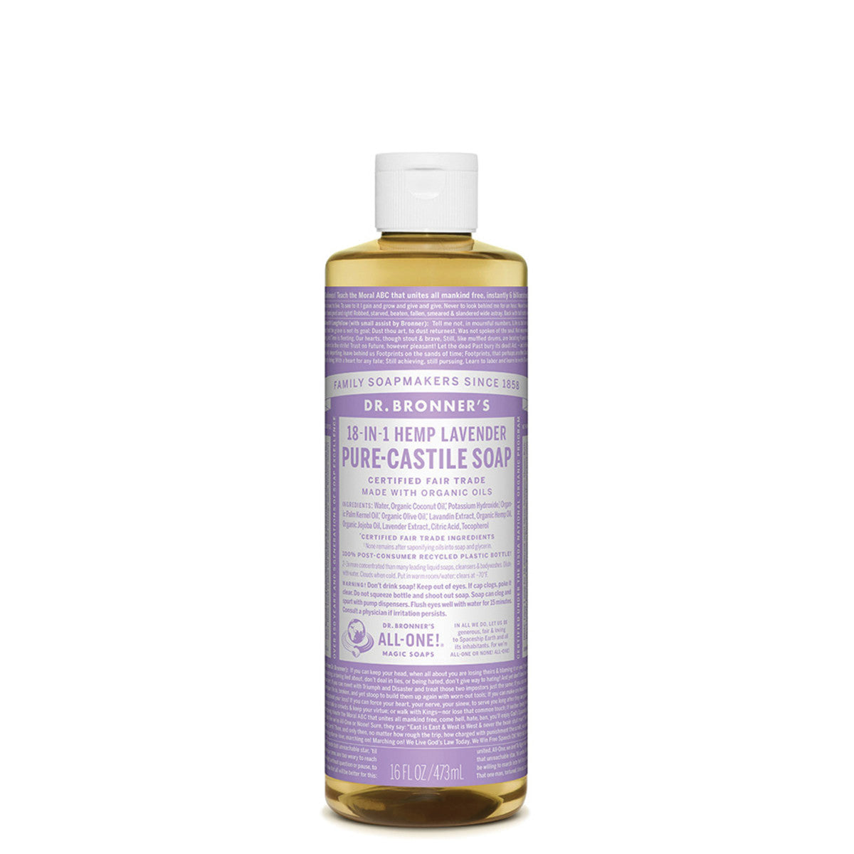 Dr. Bronner's Pure-Castile Soap Liquid (Hemp 18-in-1) Lavender
